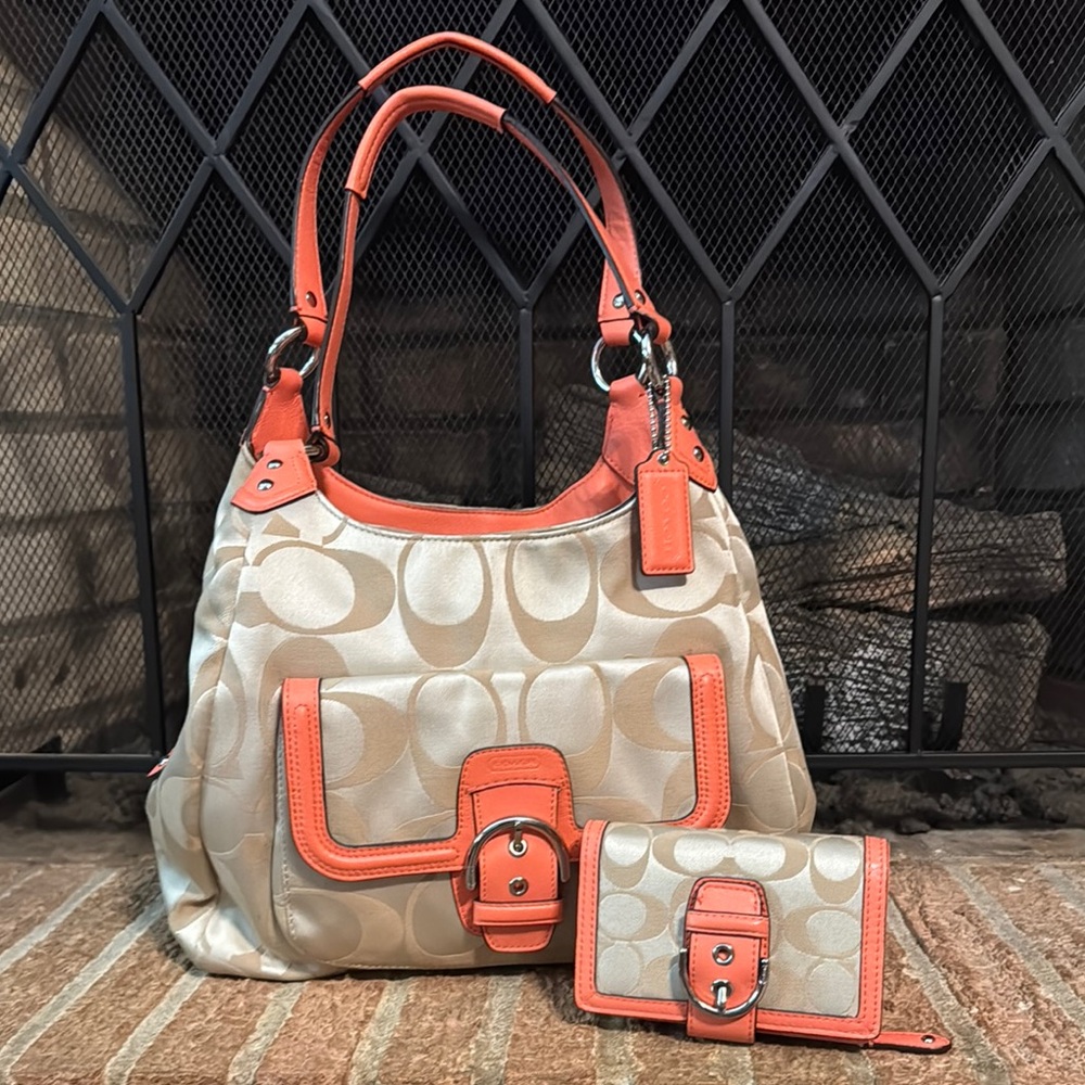 Coach Campbell Signature Hobo bag and matching wallet